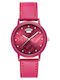 Juicy Couture Γυναικείο Ρολόι 36mm Μπαταρίας με Ροζ Δερμάτινο Λουράκι