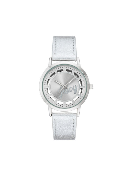 Juicy Couture Watch with Silver Leather Strap