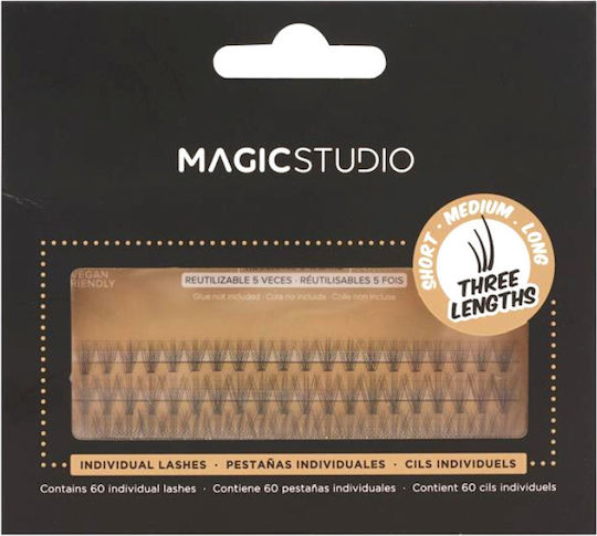 Magic Studio Gene False Smocuri C Curl Scurt/Mediu/Lung Negru 60 Bucăți Cu Adeziv
