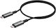 LinQ Плетен USB 4 Видео Кабел USB-C Мъжки - USB-C 240W Захранване PD Черен 1м LQ48029