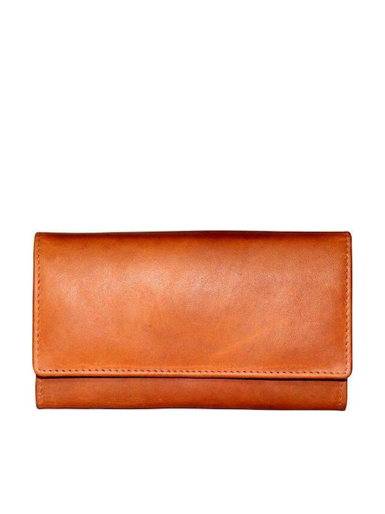 Groß Leder Damen Geldbörse Klassisch Tabac Braun
