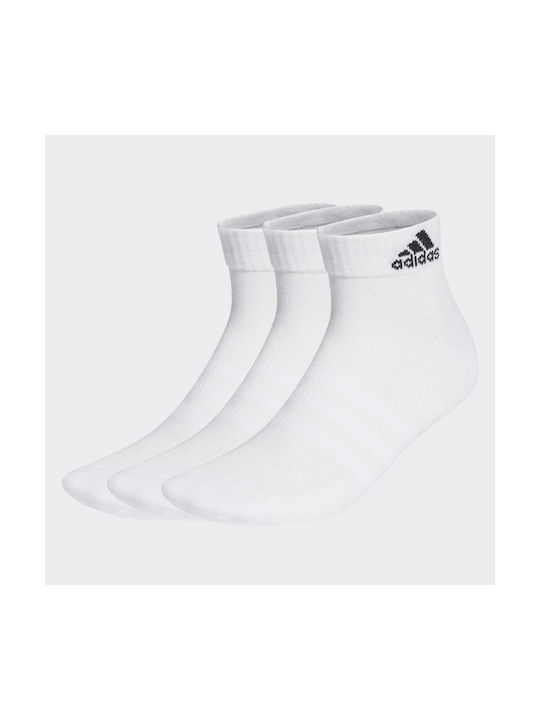 Adidas Cushioned Αθλητικές Κάλτσες Λευκές 3 Ζεύγη