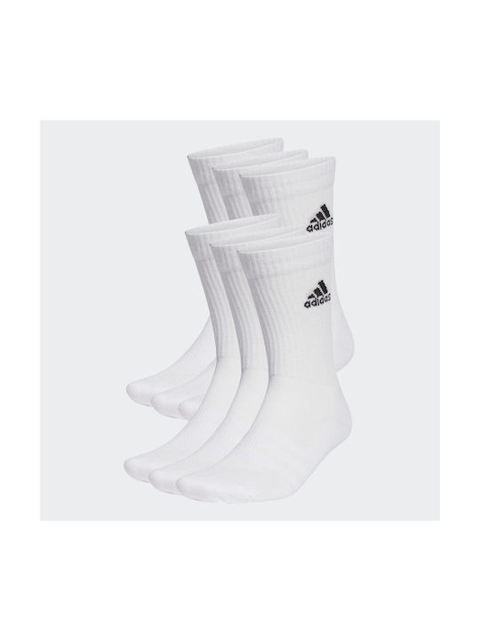 Adidas Cushioned Αθλητικές Κάλτσες Λευκές 6 Ζεύγη