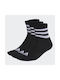 Adidas 3-Stripes Cushioned Αθλητικές Κάλτσες Μαύρες 3 Ζεύγη