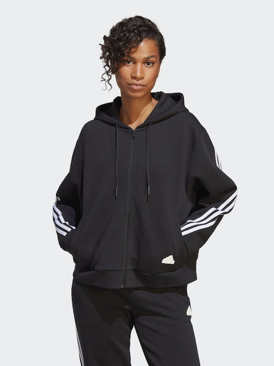 Adidas Future Icons Γυναικεία Ζακέτα Φούτερ με Κουκούλα Μαύρη