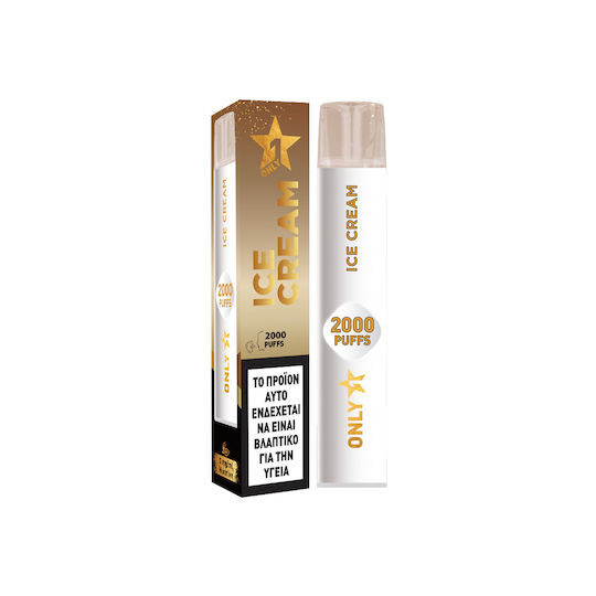 Only1 Disposable E-Cigarette 2000 Puffs Ice Cream Without Nicotine 4.5ml White