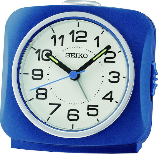 Seiko Seiko Geräuschloses Tischuhr mit Zeigern Blau QHE194L