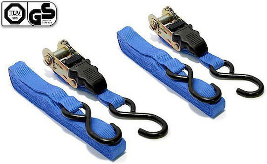 Compass Car Luggage Strap with Ratchet Blue 450x2.4cm 2pcs