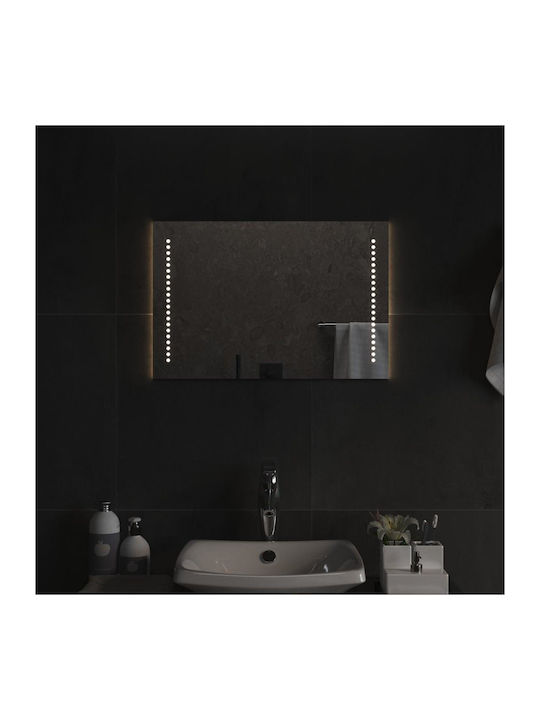 vidaXL Rechteckiger Badezimmerspiegel LED 60x40cm Durchsichtig