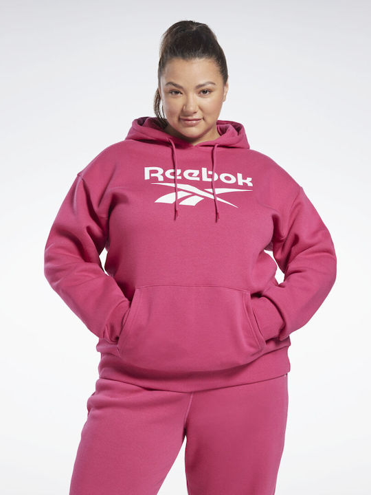 Identity Plus Size Γυναικείο Φούτερ με Κουκούλα Semi Proud Pink