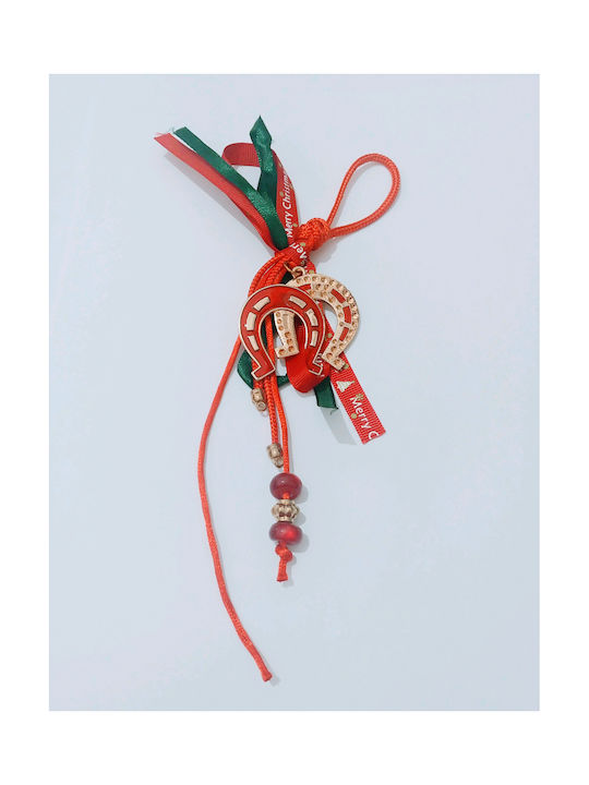 Hanging Lucky Charm Horseshoe Red 1pcs