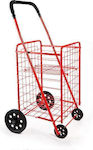 Metallic Shopping Trolley Red 50x40x70cm