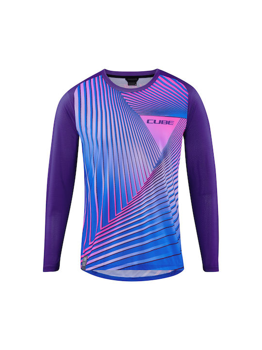 CUBE Vertex Round Neck Женски Дълъг Ръкав Колоездачна блуза Лилав