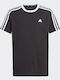 Παιδικό T-shirt Μαύρο Essentials 3 Stripes