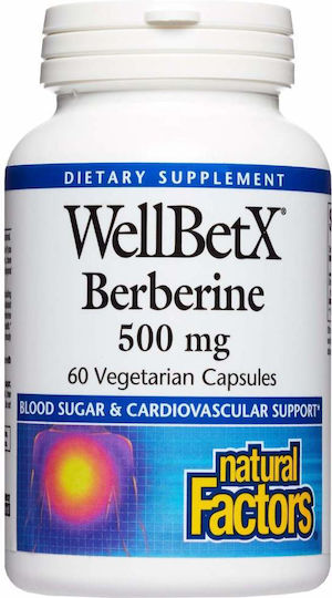 Natural Factors WellBetX Berberine 500мг 60 вегетариански капсули