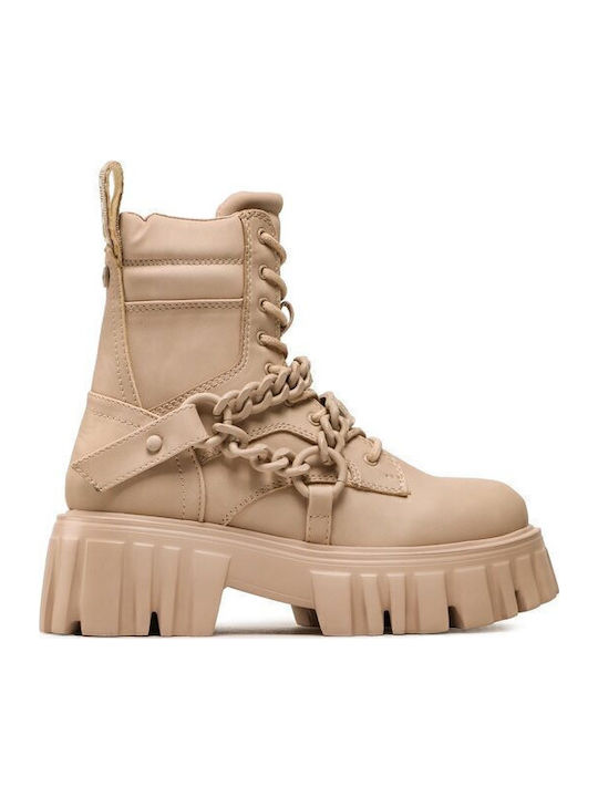 Buffalo Women's Ankle Boots with Medium Heel Cream 1270081