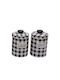 Karvounis Set 2 Pieces Sugar Coffee Jars with Lid Ceramic Black 10.5x10.5x16.5cm