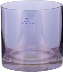 WM Collection Παγοδοχείο Γυάλινο 12x13cm Ανοιχτό Μωβ