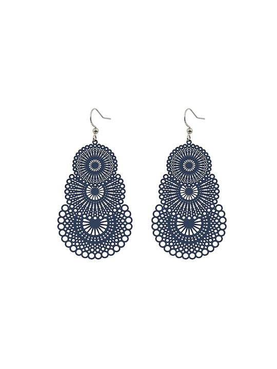 Women's earrings "Mandala" Blue