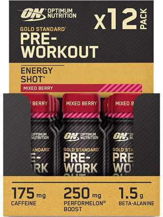 Optimum Nutrition Gold Standard Pre-Workout Shot 12 x 60ml Mixed Berry