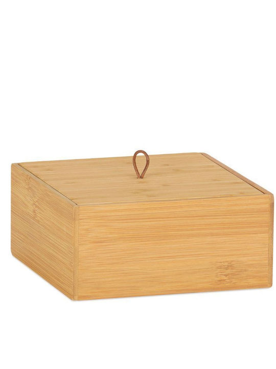 Andrea House Aufbewahrungskorb Bamboo mit Deckel Braun 15x15x7cm 1Stück