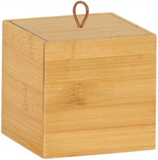 Andrea House Storage Basket Bamboo with Lid Brown 9x9x9cm 1pcs