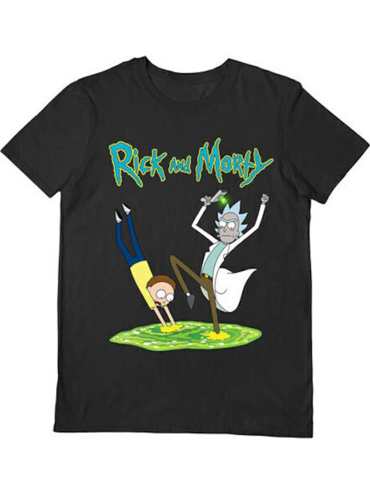 Pyramid International Portal T-shirt Rick And Morty Black
