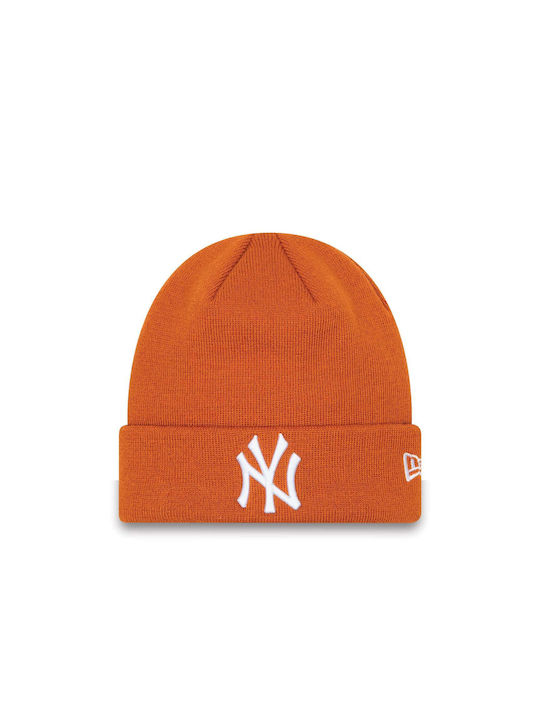 New Era York Yankees League Essential Knitted Beanie Cap Orange 60292611