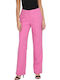 Women's Fabric Trousers Straight Line Fuchsia