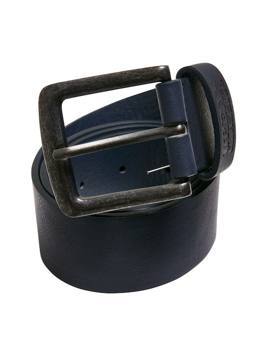 Urban Classics Men's Leather Belt Navy Blue