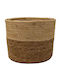 Atmosphera Decorative Basket Wicker Natural with Ecru 25x25x19.5cm