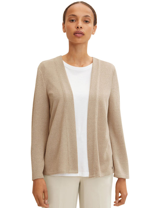 Tom Tailor Women's Knitted Cardigan Messy Beige