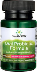 Swanson Oral Probiotic Formula 30 μασώμενες ταμπλέτες Natural Strawberry
