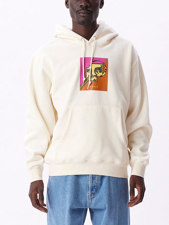 Obey Sweatshirt Fleece mit Kapuze Beige