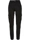 Damen Stoff Cargo Hose Schwarz