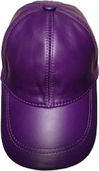 Unisex δερμάτινο καπέλο τζόκεϋ  χρώματος Μωβ