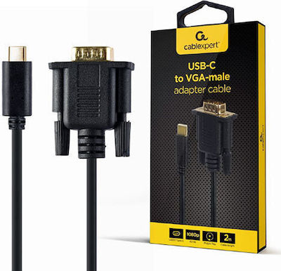 Cablexpert USB 3.1 Cable USB-C male - VGA male Μαύρο 2m (A-CM-VGAM-01)