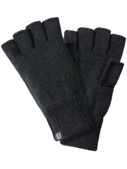 Brandit Μαύρα Ανδρικά Μάλλινα Γάντια με Κομμένα Δάχτυλα