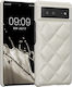 KWmobile Quilted Puffer Umschlag Rückseite Synthetisches Leder Weiß (Google Pixel 6)