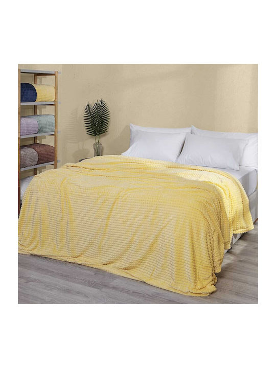 Cannon Klassische Quadratische Samtige Decke Übergröße 220x240cm Golden Haze