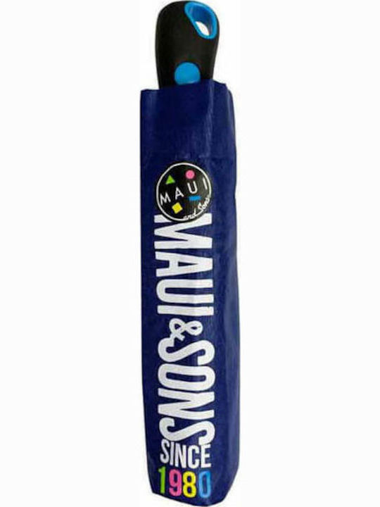 Maui & Sons 6112 Winddicht Regenschirm Kompakt Marineblau