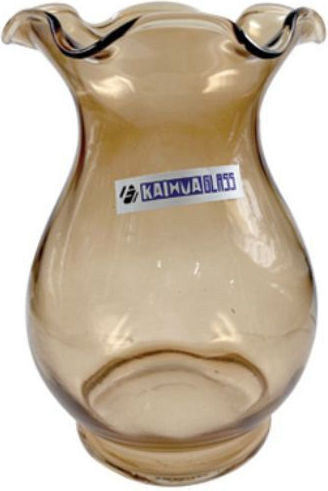 AGC Διακοσμητικό Βάζο Γυάλινο Μπεζ Φ10xΥ15cm 2τμχ