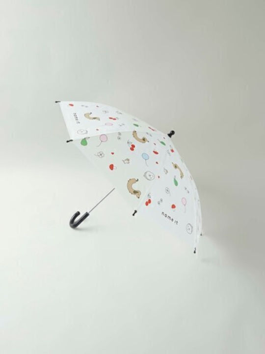 Name It Kids Curved Handle Umbrella White