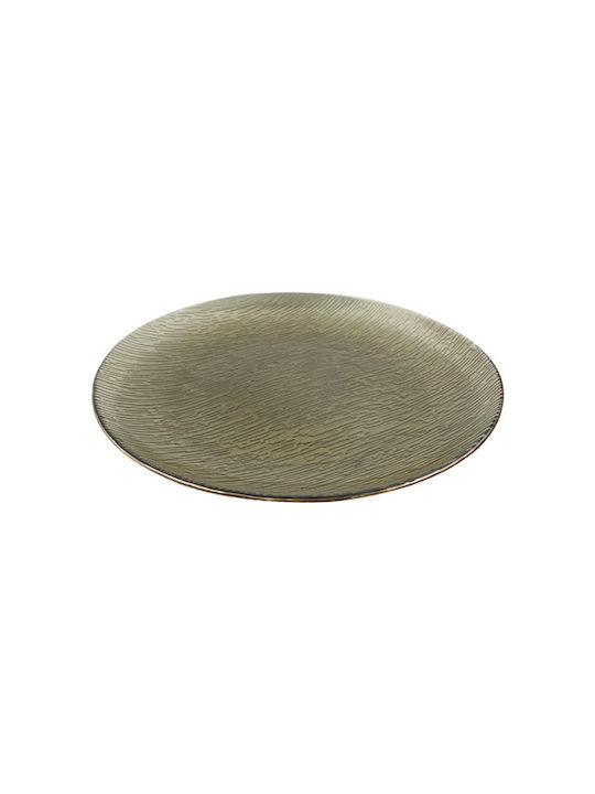 AGC Round Glass Decorative Platter Gray 27x27cm