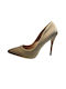 Women's velvet beige heel