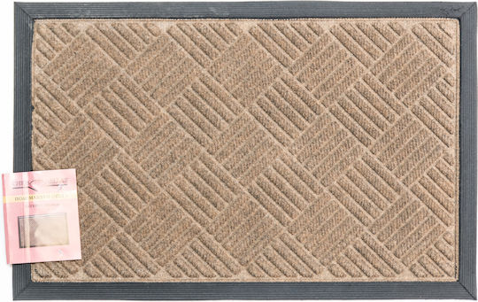Chios Hellas Fußmatte Teppich mit rutschfester Unterlage Μαίανδρος ΠΔ296 Beige 50x80cm