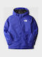 Waterproof Kids' Sports Jacket Short Windproof with Lining & Hood Blue