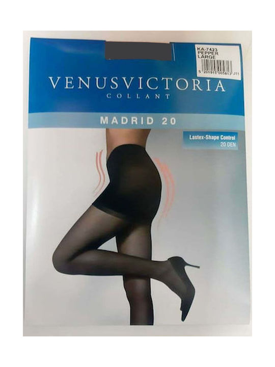 Venus Victoria Madrid 20 Den Elastische Strumpfhose mit Latex - Endstück