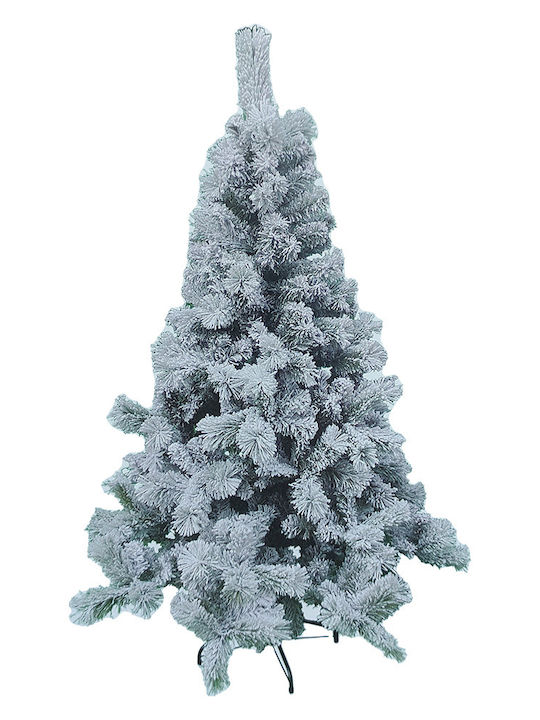 9006 Snowy Christmas Green Tree with Metallic Base and Built in Branches H210cm