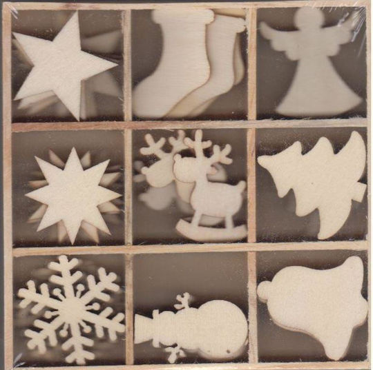 Knorr Prandell Christmas Wooden Christmas Decoration 3cm 45pcs (Various Designs)